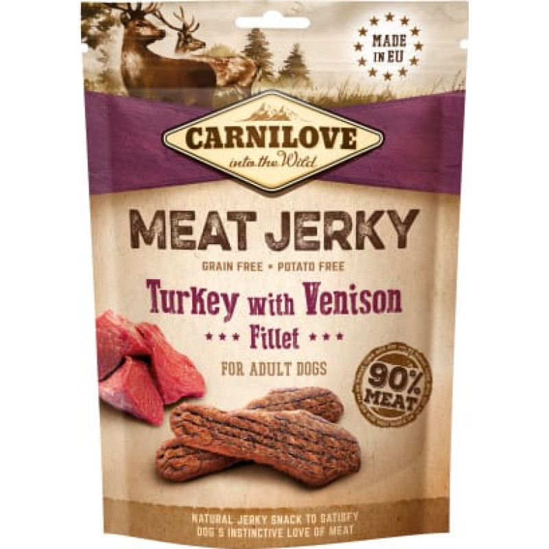 Carnilove Jerky Turkey with Venison - dog snack - 100 g