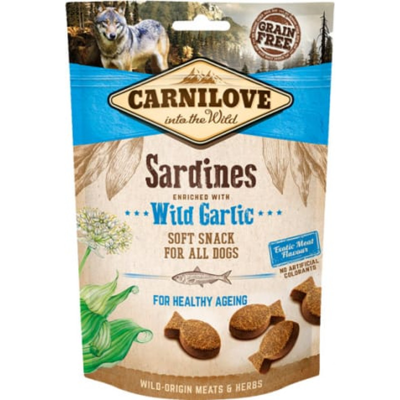 Carnilove Semi Moist Snack Sardines Enriched With Wild Garlic - Dog treat with sardines and garlic - 200 g