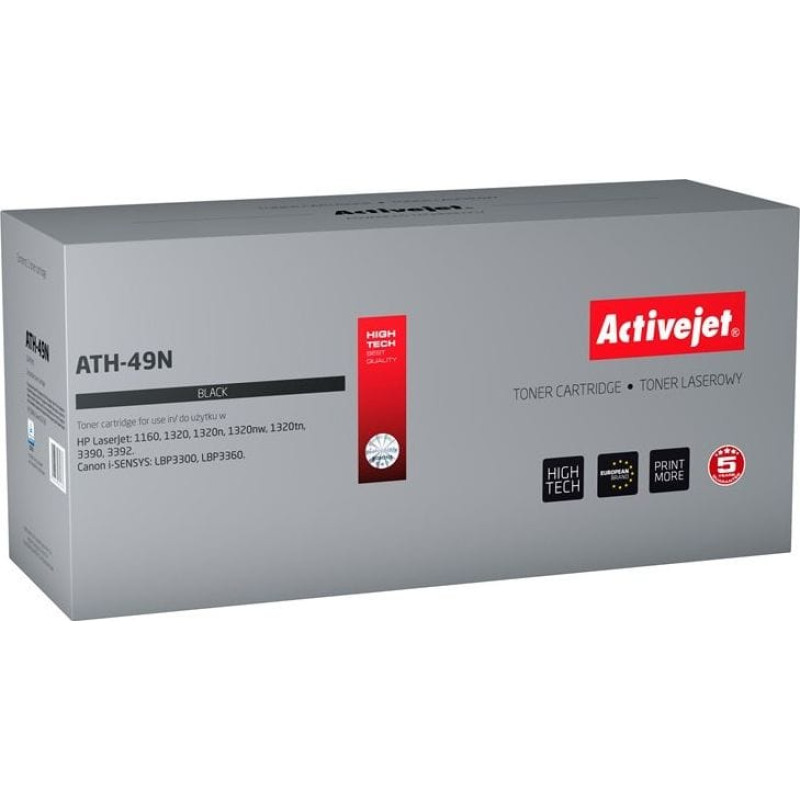 Activejet ATH-49N toner for HP printer; HP 49A Q5949A, Canon CRG-708 replacement; Supreme; 3200 pages; black