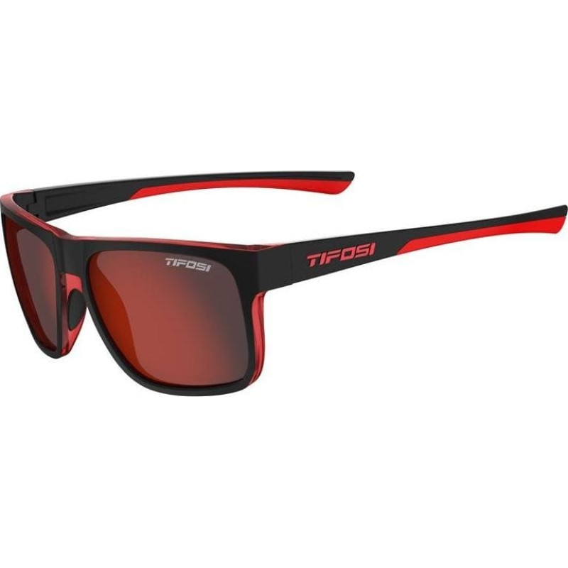 Tifosi Okulary TIFOSI SWICK satin black/crimson (1szkło Smoke Red 15,4% transmisja światła) (NEW)