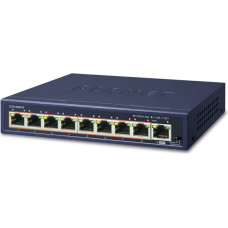 Planet GSD-908HP network switch Unmanaged Gigabit Ethernet (10/100/1000) Power over Ethernet (PoE) Blue