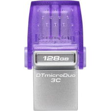 Kingston Technology DataTraveler microDuo 3C USB flash drive 64 GB USB Type-A / USB Type-C 3.2 Gen 1 (3.1 Gen 1) Purple, Stainless steel