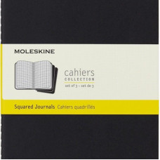 Moleskine Zestaw 3 Zeszytów MOLESKINE Cahier Journals L (13x21cm) w kratkę, 80 strony, czarny