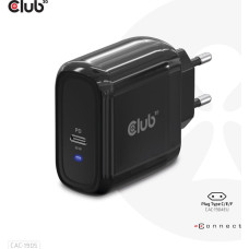 Club 3D CLUB3D Travel Charger 65W GAN technology, Single port USB Type-C, Power Delivery(PD) 3.0 Support