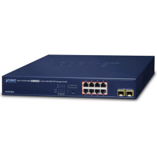 Planet GS-4210-8P2S network switch Managed Gigabit Ethernet (10/100/1000) Power over Ethernet (PoE) 1U Blue