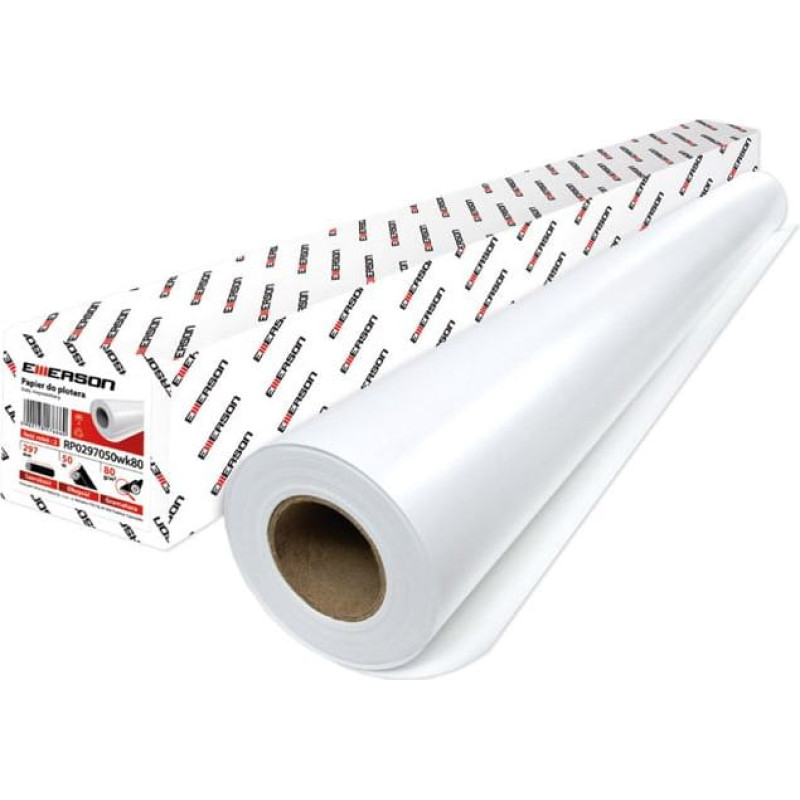 Emerson Papier do plotera 297mmx175m 80g, 2 rolki (rx0297175wk80)