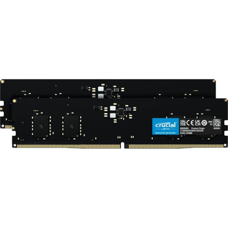 Crucial Pamięć Crucial Crucial DDR5 - 16 GB - 4800 - CL - 40 Dual Kit, memory (black, CT2K8G48C40U5)