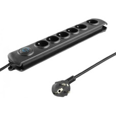 Qoltec 50111 surge protector 6 AC outlet(s) 230 V 1.8 m Black