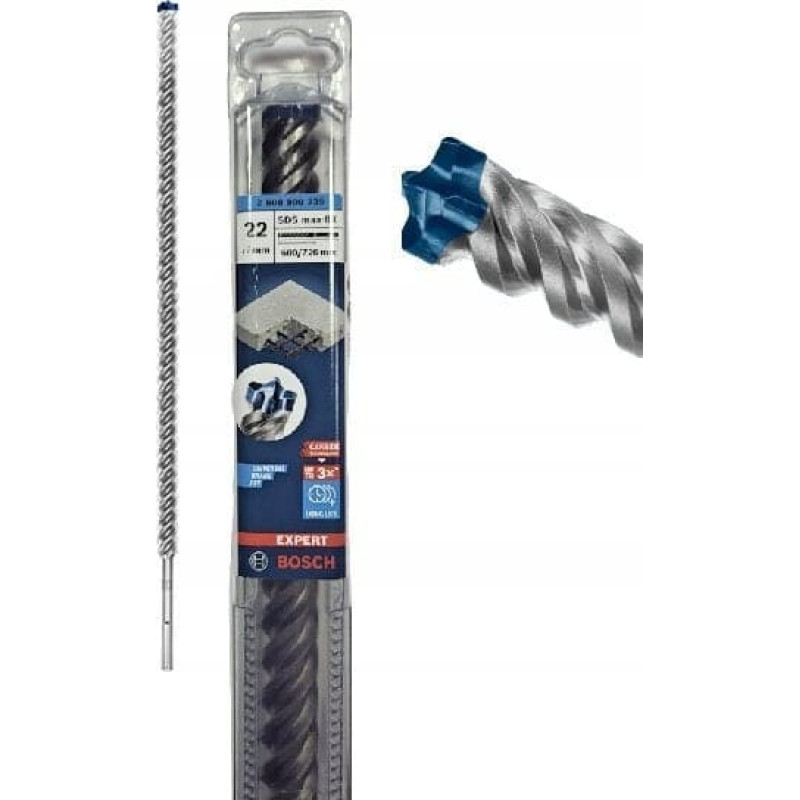 Bosch Wiertło do betonu Bosch Bosch hammer drill bit SDS max-8X 22x600x720mm - 2608900235 EXPERT RANGE