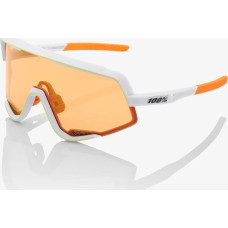 100 Bon Okulary 100% GLENDALE Soft Tact Oxyfire White - Persimmon Lens (Szkło Pomarańczowe) (NEW 2021)