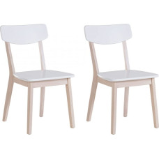 Beliani Zestaw 2 krzeseł do jadalni biały SANTOS