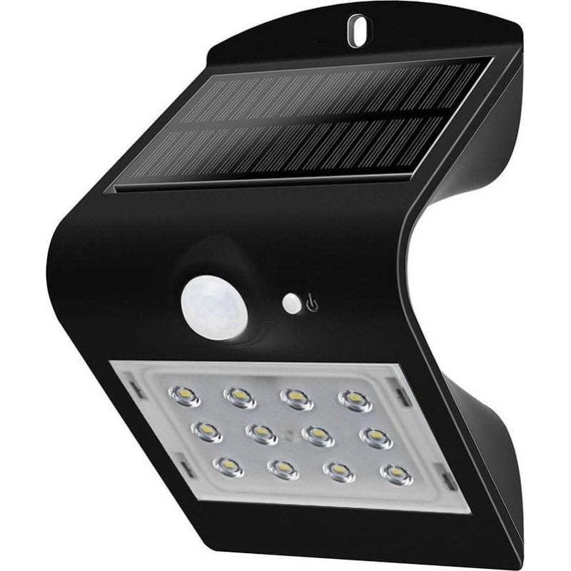 V-Tac Kinkiet V-TAC Lampa Solarna Ścienna LED z czujnikiem ruchu VT-767 1.5W 220lm Czarny IP65 8277