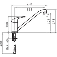 Pyramis ASALIA kitchen mixer 090921301 grey concrete