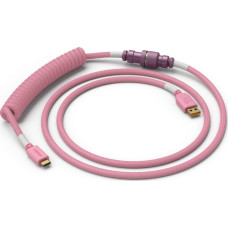 Glorious Pc Gaming Race Glorious Coiled Cable Prism Pink, USB-C auf USB-A Spiralkabel - 1,37m, pink