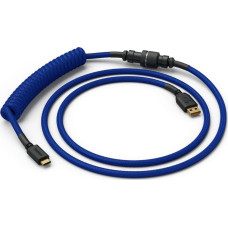 Glorious Pc Gaming Race Glorious Coiled Cable Cobalt, USB-C auf USB-A Spiralkabel - 1,37m, blau