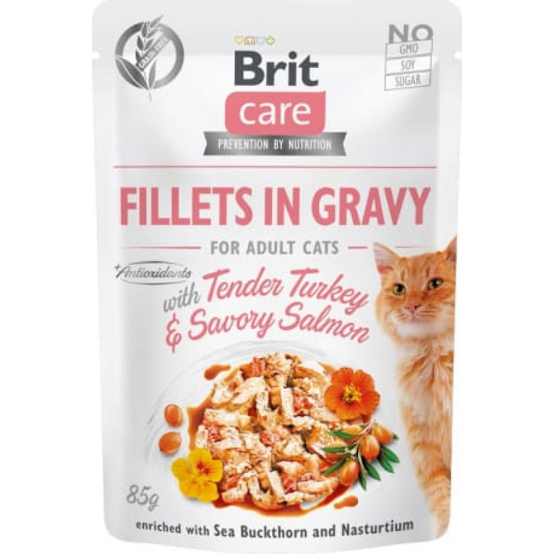 Brit Care Cat Fillets In Gravy Turkey&Salmon 85g