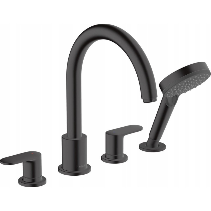 Hansgrohe Vernis Blend bateria nawannowa 4-otworowa czarny mat