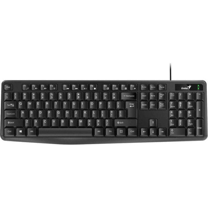 GE nius KB-117, klawiatura US, klasyczna, wodoodporny rodzaj przewodowa (USB), czarna, nie