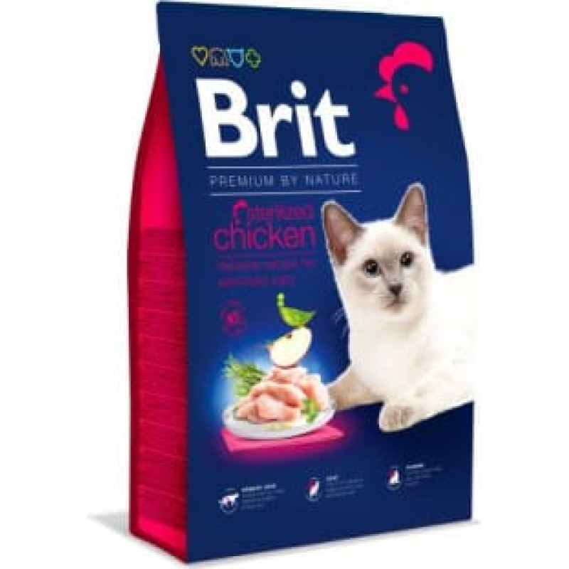 Brit Dry Premium By Nature Sterilized Chicken - dry cat food - 1,5 kg