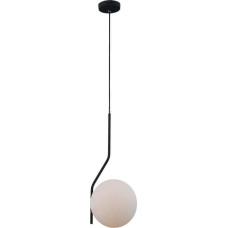 Italux Lampa wisząca Italux Loftowa LAMPA wisząca CARIMI PND-3300-1-BK metalowa OPRAWA szklany ZWIS kula grafitowa biała