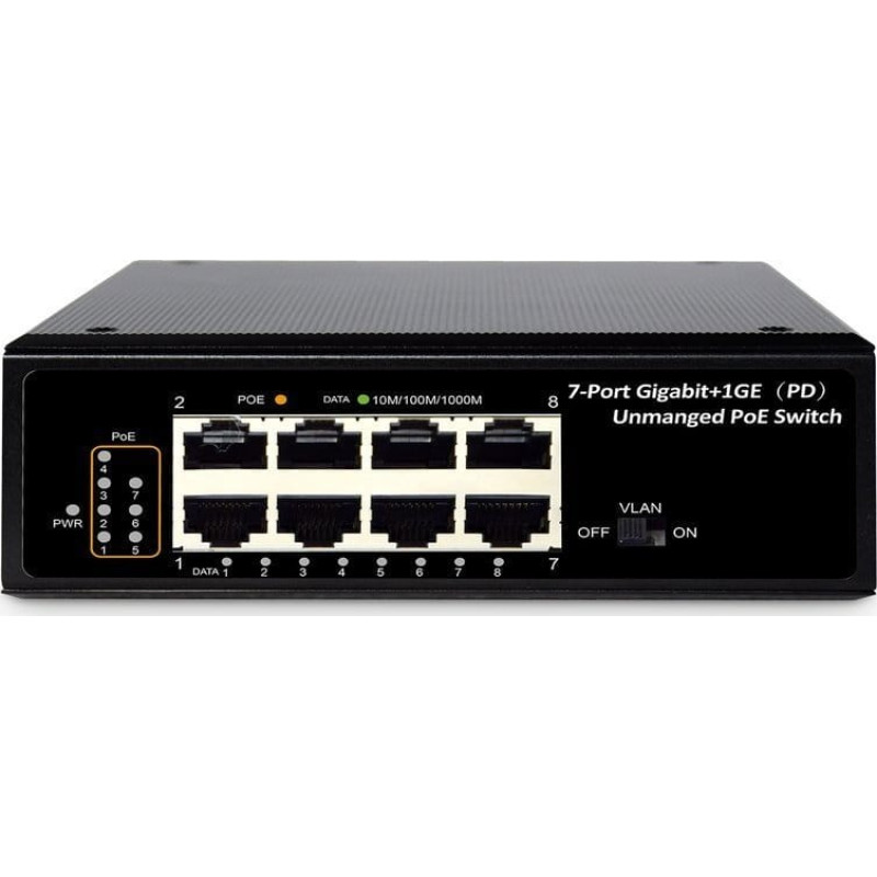 Digitus Switch Digitus DIGITUS Industrie 7-Port Gigabit PoE+ Switch mit 1xPD-Port