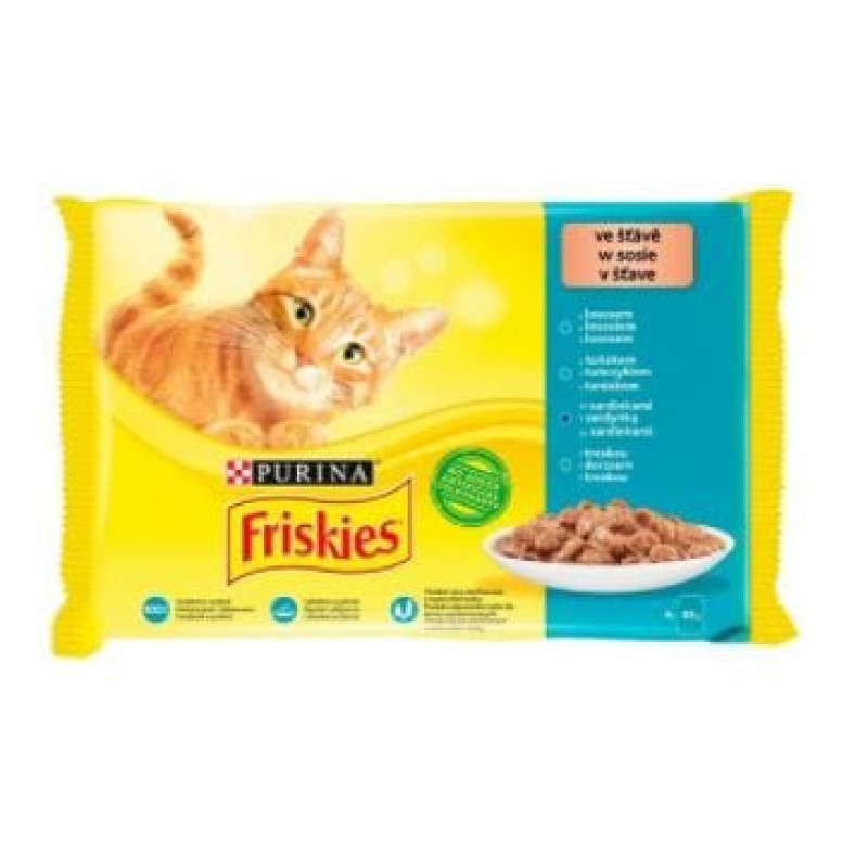 Purina Nestle Friskies Fish Mix - wet cat food - 4x 85 g