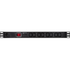 Logilink PDU8A02 Listwa zasilająca PDU 19 cali 8 gniazd C13 z przełącznikiem