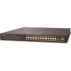 Planet GS-4210-24P2S network switch Managed L2/L4 Gigabit Ethernet (10/100/1000) Power over Ethernet (PoE) 1U Blue