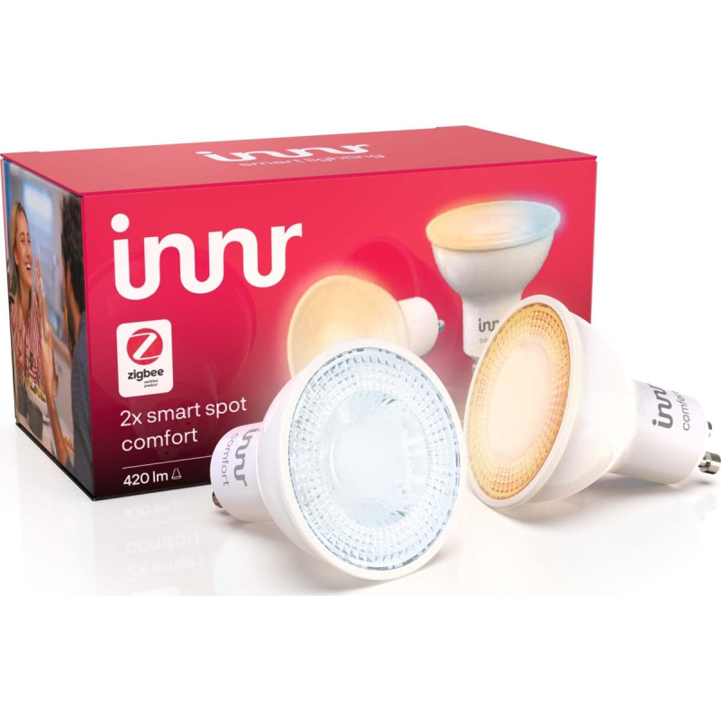 Innr Lighting Innr Smart Spot Comfort GU10, LED lamp (2-pack, replaces 68 Watt)