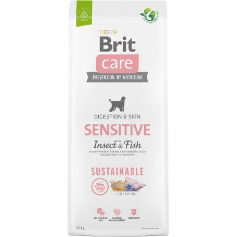 Brit Care Dog Sustainable Sensitive Insect & Fish - dry dog food - 12 kg