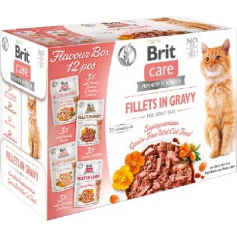 Brit Care Cat Adult Fillets in Gravy - wet cat food - 12x 85g