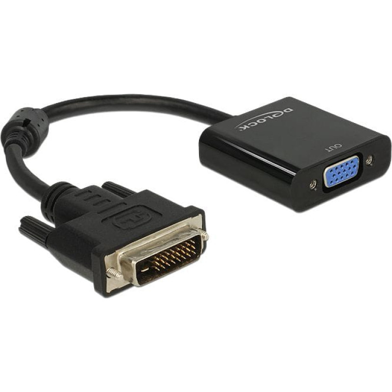 Delock Adapter AV Delock DVI-D - D-Sub (VGA) czarny (65658)