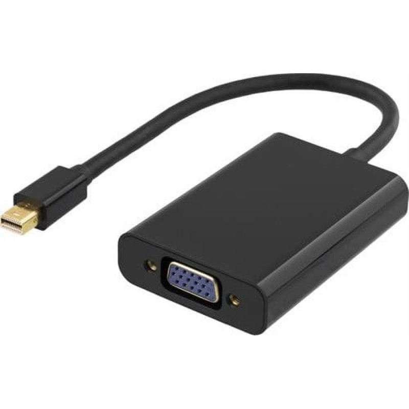 Deltaco Adapter AV Deltaco DisplayPort Mini - D-Sub (VGA) czarny