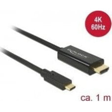 Delock Adapter AV Delock Cable USB Type-Cª male > HDMI male (DP Alt Mode) 4K 60 Hz 1m black