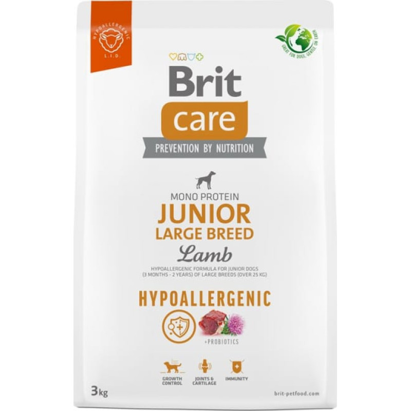 Brit Care Hypoallergenic Junior Large Breed Lamb - dry dog food - 3 kg