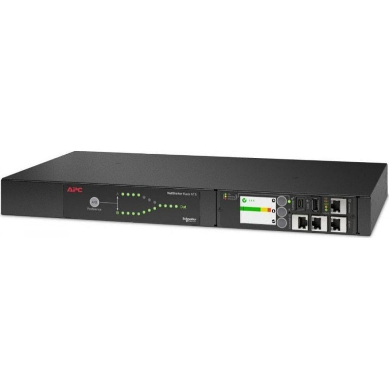 APC Przełšcznik ródeł zasilania AP4423A Rack ATS, 230V, 16A, wejcie C20, wyjcia 8x C13, 1x C19