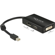 Delock Adapter AV Delock DisplayPort Mini - DisplayPort - HDMI - DVI-D czarny (62623)