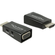 Delock Adapter AV Delock HDMI - D-Sub (VGA) + Jack 3.5mm brązowy (65901)