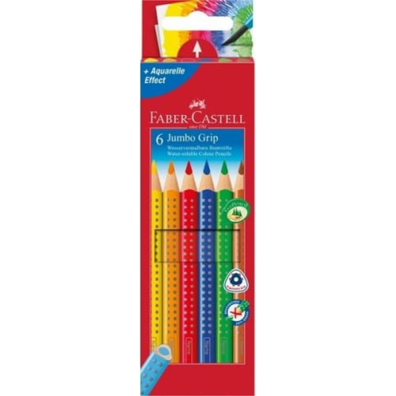 Faber-Castell Kredki Jumbo Grip 6 Kolorów Opakowanie Karton Faber-Castell (110906 FC)