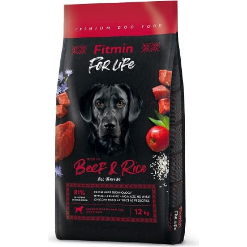 Fitmin Dog for life Beef & Rice - dry dog food - 12 kg