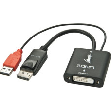 Lindy Adapter AV Lindy DVI-D - DisplayPort + USB-A czarny (38145)