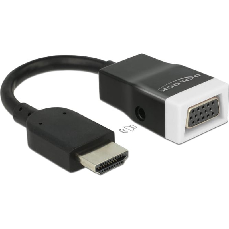 Delock Adapter AV Delock HDMI - D-Sub (VGA) + Jack 3.5mm czarny (65587)