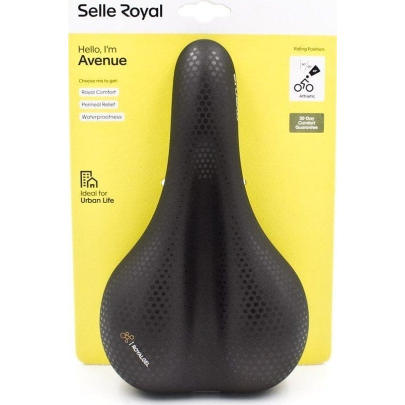 Selle Royal Siodło SELLEROYAL CLASSIC ATHLETIC 45st. AVENUE żelowe + elastomery unisex 450g (NEW 2023)