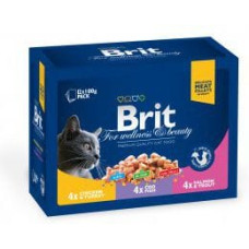 Brit Premium Cat Pouches Family Plate Poultry & Fish 12x100g