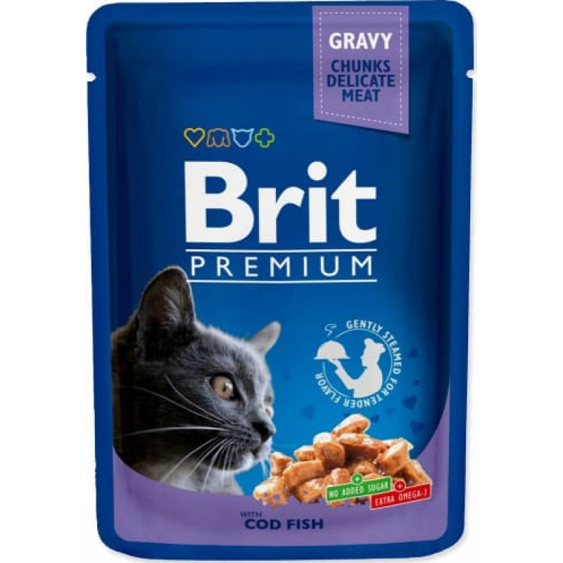 Brit Premium Cat Cod Fish - wet cat food - 100g