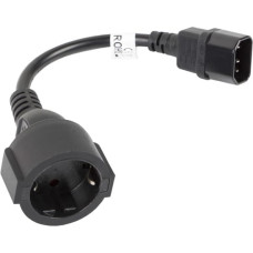 Lanberg CA-C14E-10CC-0018-BK power cable Black 0.18 m C14 coupler