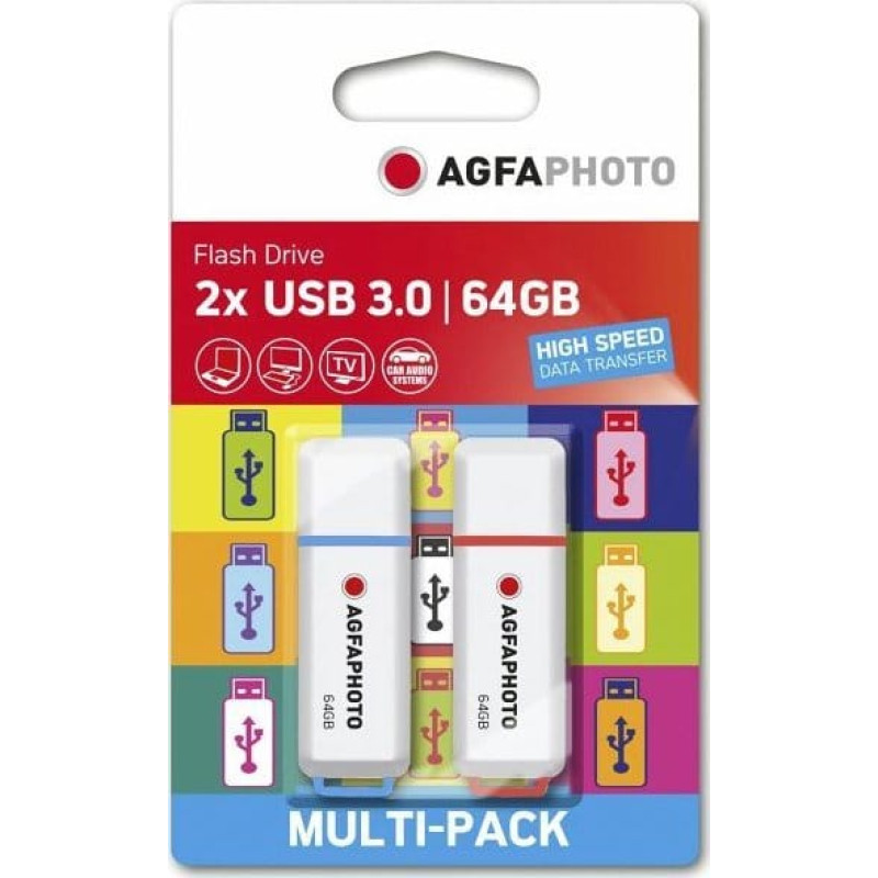 Agfaphoto Pendrive AgfaPhoto AgfaPhoto USB 3.2 Gen 1 64GB Color Mix MP2