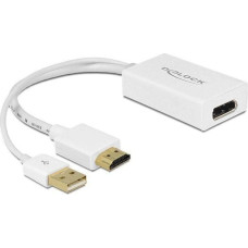 Delock Adapter AV Delock HDMI - DisplayPort + USB-A biały (62496)