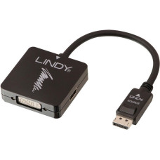 Lindy Adapter AV Lindy DisplayPort - HDMI - D-Sub (VGA) - DVI-I czarny (41028)