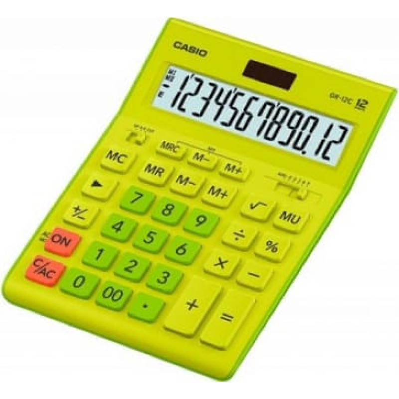 Casio GR-12C-GN OFFICE CALCULATOR LIME GREEN, 12-DIGIT DISPLAY